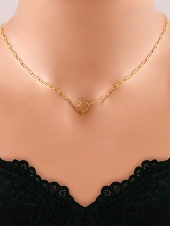 S925纯银项链 OT扣项链 回形针项链 精致项链 银项链 时尚女士吊坠项链 珠宝礼物 女士礼物 女士珠宝 妈妈礼物