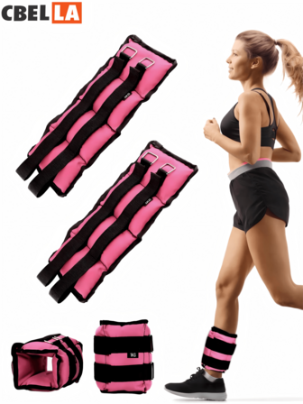 CasaBella Polainas para Tobillo,  Pesas de Tobillo Ajustables, Polainas para Tobillo 1 KG, Juego de 2 Pesas para Tobillos Totalmente Ajustables, Polainas para Muñecas con Correa Ajustable para Ejercicio