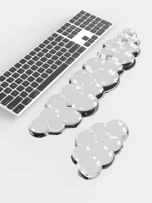 1 Set Of Crystal Transparent Cloud Wrist Pads, Used For Mouse Pads, Keyboard Palm Pads, Wrist Support Pads - Cool And Comfortable