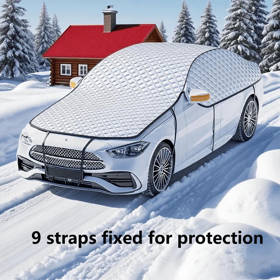 1pc All-Weather Automotive Windshield Snow Cover - High Quality UV, Hail And Snow Protection, Fits Most Vehicles - Versatile Car Cover Provides Ultimate Vehicle Protection, Women's Day, Travel Essentials, Wedding Favors, Y2k, Bedroom, Car Accessories Women, Kitchen Decor, Beach, Summer, Vacation, Holiday, Travel Essential, Going Out Tops, Household Items - Silver - View 1