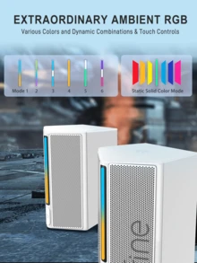 Computer Speakers, PC Speakers For Desktop With RGB, Volume Control, Gaming Speakers USB Powered Wired With Bass Boost, Volume Control, Power On/Off, Controllable RGB, 3.5mm Aux Audio Cable For Laptop Monitor Phone Tablet-FIFINE A20 White - White - View 5