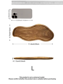 1pc Peanut Shaped Paulownia Wood Tray - Multifunctional Jewelry Box, Elegant Vanity Tray, Stylish Snack Platter, Vintage Fruit Display, Decorative Cutlery Stand, Ideal For Christmas, Thanksgiving, New Year Celebrations, Valentine's Day Parties, And A Perfect Gift For Loved Ones To Elevate Your Holiday Tablescape With Its Timeless Charm And Practicality. - Brown - View 3