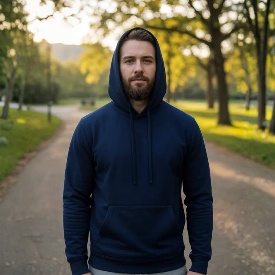 Premium Thick Sweatshirt For Intense Cold Weather - Stylish And Comfortable - 藏蓝色 - 查看 1