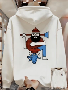 Sudadera de Corte Holgado para Hombre - Blanco - Ver 8