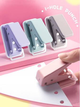 1个迷你单孔打孔器，6毫米圆孔，带防滑可拆卸底座和锁扣，适用于剪贴簿、相册、贺卡和其他DIY工艺品，以及返校季和学习用品。
