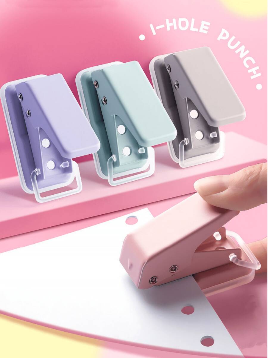 1 Stück Mini Einzellochstanze, 6mm runde Löcher, mit rutschfestem abnehmbarem Sockel und Verschluss, geeignet für Scrapbooks, Fotoalben, Grußkarten und andere DIY-Basteleien, Schule und Schulbedarf