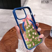 Christmas Tree Decorated With Ribbons This Magnetic Phone Case, Compatible With IPhone 17/Air/16/15/14/13/12 Pro/11, Features A Stylish And  Pattern Design. Available In A Variety Of Colors, This Classic, Shockproof Hybrid Case Makes A Perfect Gift For Friends And Family For Halloween, Christmas, And Thanksgiving. - Black - View 4