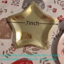 20个/10个/5个 7英寸创意星形盘子，多件装，适用于生日派对、蛋糕和小吃盛放、节日聚会和摄影道具