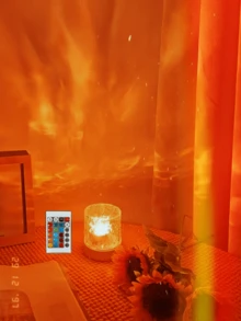 1条LED 16色极光波浪投影灯带，带遥控器 - 旋转火焰效果，适用于办公室、酒吧或家居装饰，USB供电台灯，完美的圣诞节、生日、情人节浪漫礼物 - 彩色 - 查看 5