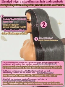 200% Density 4*4 13x4, 13x6, 5x5 Deep Curly Lace Front Glueless Wigs, 8-34inch Brazilian Human Blended Hair Wigs, Pre-Plucked, Jerry Curly Wet And Wavy Brazilian Virgin Hair Wigs, Pre Plucked With Baby Hair Wear And Go Glueless Wig Pre Cut Lace Pre Bleached Knot Heat Resistant Fiber Synthetic Wig For Women - Natural & Black - View 5