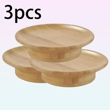 1pc/2pcs/3pcs Wooden Bamboo Dual-Use Bamboo Coasters & Bamboo Cup Lids, Prevent Spills & Debris, Suitable For Wine Glasses, Candles, Cooking Boards, Parties, Home, Office Or Gifts - Rustic Modern Tableware - Camel - View 8