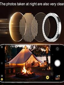 3pcs Silver Rhinestone Metal Camera Lens Protector Film, Suitable For IPhone 17 Pro Max/17 Pro, Easy To Apply, Scratch-Resistant, Full Coverage, Compatible With Protective Case, Suitable For Birthday/Easter/Thanksgiving/Family/Friends/Unisex, No Bubbles, Scratch-Resistant, High Hardness - Diamond Silver - View 7