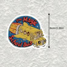 90s Millennial Funny School Bus Show Sticker - Vintage Hop Television Decal For Automobiles, Electronics, Hydration Containers, Notebooks - Durable PP Material, Perfect For School Fans School Supplies - Multicolor - View 3