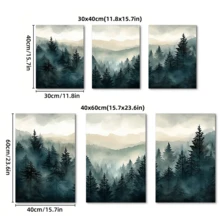 1/3pcs Unframed Canvas Poster, Modern Art, Mountain Wall Art Canvas Paintings, Landscape Print, Ideal Gift For Bedroom Living Room Corridor, Wall Art, Wall Decor, Winter Decor, Room Decoration - Multicolor - View 7
