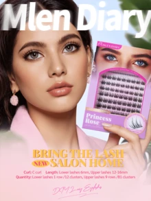 Mlen Diary Lashes Clusters, 93pcs C Curl 12-16mm Individual Lashes, DIY Manga Eyelash, Reusable Natural Fluffy Lashes At Home