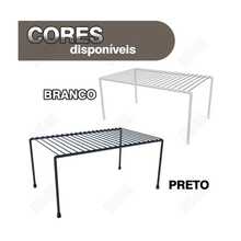 Kit com 2 Organizadores para Cozinha - Prateleira Aramado - Preto - Visão 4