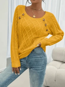 New Women's Autumn-Winter Solid Color Printed Sweatshirt - Fashionable Minimalist V-Neck Contrast Color Design, Long-Sleeve Top. Women's Winter Sweatshirt, New Women's Long-Sleeve Sweatshirt, Women's Winter Base Layer/Inner Wear. Women's Daily Casual Sweatshirt, Ultra-Soft Sweatshirt, Women's Winter Essential Sweatshirt. Halloween Vibe Sweatshirt, Perfect For Halloween Casual Outer Wear. New Women's Off-The-Shoulder Sweatshirt, Women's Button-Detailed Sweatshirt. - 黃色 - 查看 6