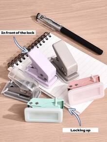 1 Stück Mini Einzellochstanze, 6mm runde Löcher, mit rutschfestem abnehmbarem Sockel und Verschluss, geeignet für Scrapbooks, Fotoalben, Grußkarten und andere DIY-Basteleien, Schule und Schulbedarf