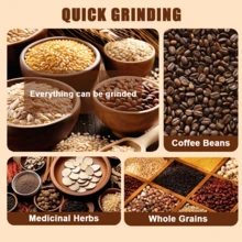 美规迷你电动研磨机，高速粉末研磨，咖啡豆研磨机，小麦燕麦香料大米研磨机，高速电动谷物粉碎机，精细半自动研磨机，圣诞礼物 - 美規B型插(110-127V) - 查看 6