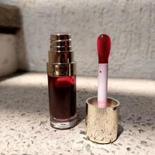XINSON Brillo Labial Gloss Oil Lip Espejo Brillante, Aceite De Labios Claro Y Cristalino Tipo Jalea, Borra Finas Líneas Y No Es Pegajoso Ni Se Desvanece De Color. Hidratación Duradera con Color Con Aplicador Grueso Aromas Frutales Gege Bear - Uva Vino - Ver 4