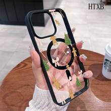 Soft pink bow and candy cane This magnetic phone case, compatible with iPhone 16/15/14/13/12 Pro/11/X/XS Plus Max/ S22/S23/S24/S25, features a stylish and trendy pattern design. Available in a variety of colors, this classic, shockproof hybrid case makes a perfect gift for friends and family for Halloween, Christmas, and Thanksgiving. - Blanco - Ver 2