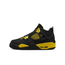 耐克 Air Jordan 4 Retro BG 女款运动鞋，休闲鞋 408452-017 - 黑/灰 - 查看 2