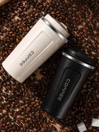 1个保温杯，高品质便携式咖啡杯，带饮水嘴，时尚户外使用