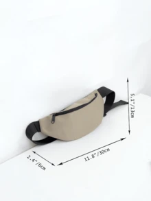 1pc Men's Outdoor Simple Cycling Chest Bag & Waist Bag, Lightweight Casual Solid Color Waist Pack - Multicolor - View 2