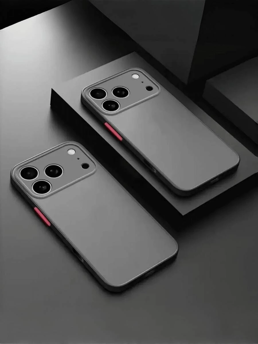 1 Set Matte Black And Deep Green Phone Case - Black With Foil Heart Pendant/Solid Green, Suitable Compatible With Apple 17/17 Air/17 Pro/17 Pro Max/16/15/14/13/12/11 Pro Max, Galaxy S24 Ultra/S23/S22/S21/S20 And Other Models, Fashionable Protective Case, Aesthetic Gift