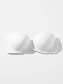 Strapless Bra With Reinforced Cups, Triple Closure, Smooth, Invisible, Seamless - Blanco - Ver 3
