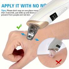 Electric Blackhead Remover, USB Charging, 5 Suction Tips And 3 Adjustable Gears, Electric Acne Removal Tool, Suitable For Both Women And Men, As A Gift For Women - 白金 - 查看 4