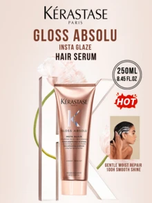 Kérastase GLOSS ABSOLU INSTA GLAZE HAIR CONDITIONER 250ML/8.45FL.OZ - HOT 100H Long-Lasting Smoothness & Shine, Advanced Dual Locking Technology With 165% Inner Hydration & 161% Frizz-Free Shine, Hyaluronic Acid + Wild Rose Extract, Gentle Moist Repair For Long Frizzy Hair, Easy Rinse & Non-Greasy - Kerastase Rose Essence - View 2