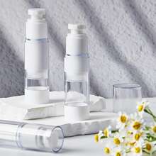 1pc 50ml Transparent Airless Bottle, Vacuum Lotion Travel Bottle, Refillable Cosmetic Container, Cream Dispenser, Vacuum Cosmetic Travel Bottle, Suitable For DIY Foundation, Gel, Essence, Moisturizer - Clear - View 4