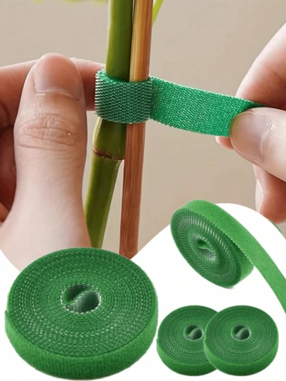 6pcs/3pcs-Climbing Vine Green Plant Modeling Gardening Hook And Loop Cord With Green Plant Binding Fixed Branch Flower Arrangement Bundle,Plant Ties,Plant Bandage Tie Home Garden Plant Shape Tape Hook Loop Bamboo Cane Wrap Support Accessories,Adjustable Garden Cable Ties - Reusable, Strong Grip Plant Support Straps