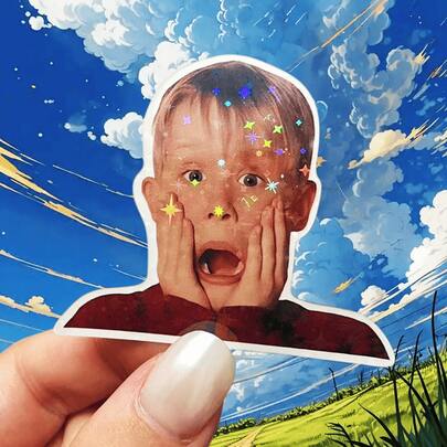 Kevin McCallister "Ah" Sticker - Matte Vinyl, Self-Adhesive Sticker, Suitable For Cars, Laptops, Water Bottles, Books - Durable, Easy To Apply, Perfect For Movie Fans, Car Decor | Cartoon Character Sticker | Matte Finish Sticker, Car Decal