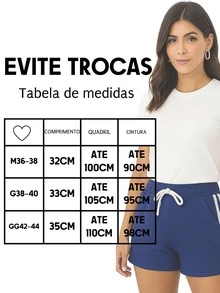 SHORTS MALHA CREPE CURTO VERÃO LANÇAMENTO PRETO AZUL VINHO - AZUL - Visão 5