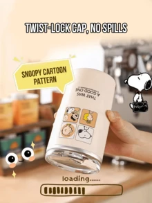 Peanuts Official Snoopy 304 Stainless Steel Insulated Coffee Mug 480ML, Double Wall Vacuum Thermal Flask, Spill-Proof Twist-Lock Lid, 12H Heat/24H Cold Retention, Portable For Travel/Office/School/Home, Cute Vintage Kawaii Cartoon Design, Durable Reusable Friendly Cup, Ideal Birthday/Christmas Gift For Snoopy/Peanuts Fans - Snoopy Insulated Coffee Mug - View 4