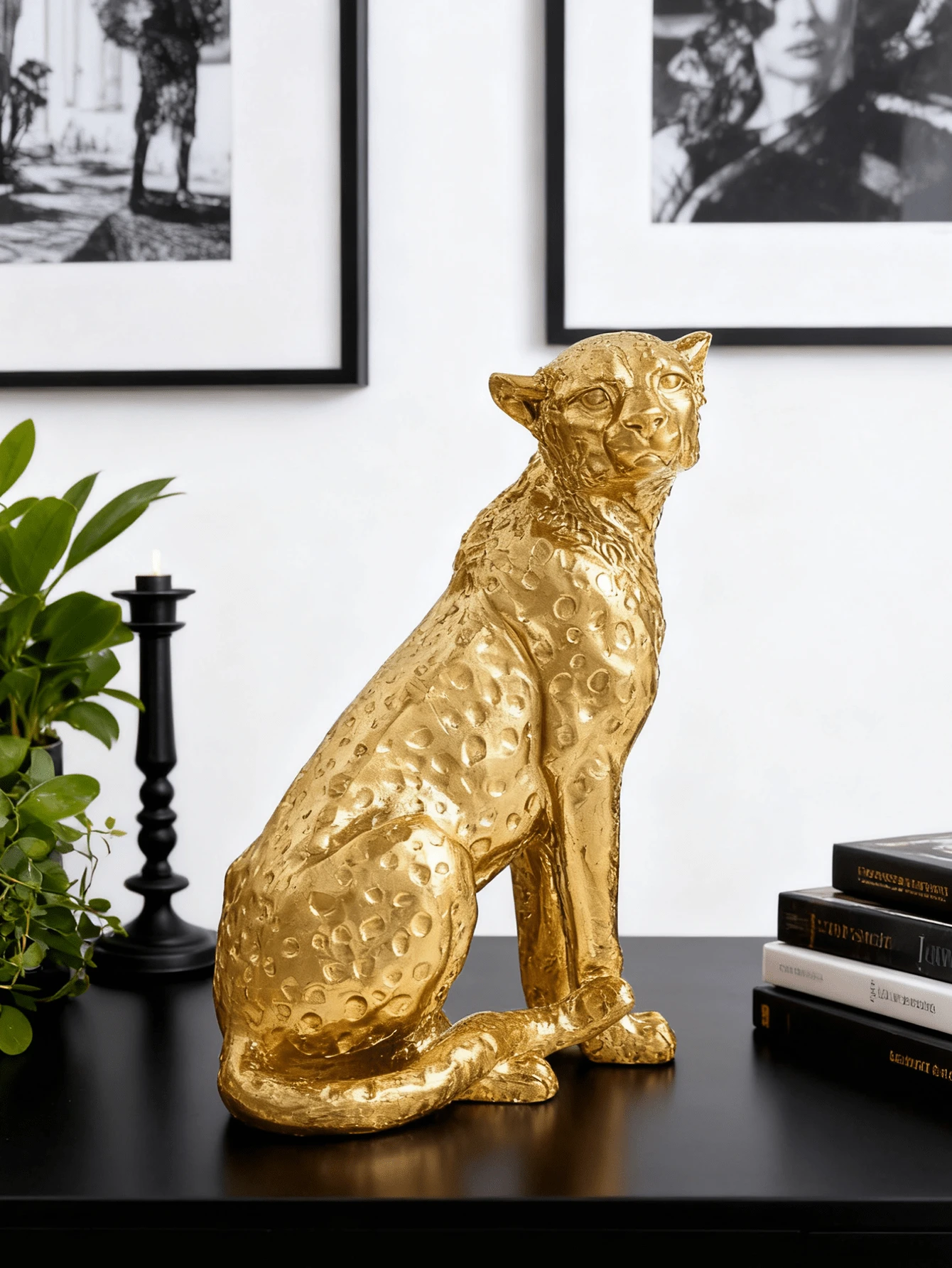 1 bức tượng báo hoa mai bằng nhựa resin, đồ trang trí phong cách cổ điển cho phòng học, lối vào, văn phòng, trang trí khách sạn - Nhiều màu - Xem 1