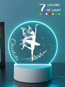 1pc Acrylic Ballet Girl Night Light, Customizable Name, 4 Color Options, Warm & Color Changing Light, Creative Desk Lamp, Bedroom Decor, Unique Night Light, Bedside Lamp, Gift For Kids, Friends, Classmates, Girlfriend, Holiday Gift,Fairy Lights - 4 3mm Round Ballet Girls - View 15