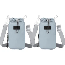 YOONI 1 件/2 件韩版时尚牛津布斜挎包，防水水壶/玻璃杯架，多层设计，可放置手机和硬币，适合健身房、徒步旅行、户外、女士单肩包 - 彩色 - 查看 18