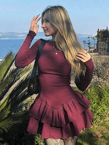 HZXVIC Ladies' Spring New Waist Cinching Hot Girl Elegant Short Dress