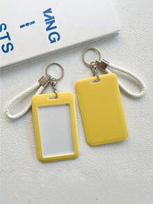 1pc Fashionable Unique Macaron Inspired Solid Color Plastic Card Holder - Suitable For Student Meal Cards, Campus Access Cards And Key Cards, Can Be Used As Card Case, Wallet, Name Card Holder, Credit Card Holder, ID Card Holder, Ladies Card Wallet - Multicolor - View 25