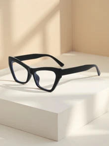 1pc Retro Black Frame Lightweight Glasses, Suitable For Square/Round Face, Unisex Fashion Eyewear - Multicolor - View 13