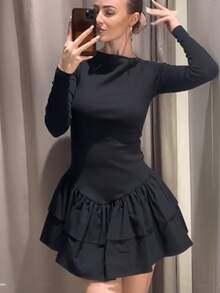 女士春季新款收腰性感气质短裙 - 黑色 - 查看 8