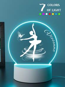 1pc Acrylic Ballet Girl Night Light, Customizable Name, 4 Color Options, Warm & Color Changing Light, Creative Desk Lamp, Bedroom Decor, Unique Night Light, Bedside Lamp, Gift For Kids, Friends, Classmates, Girlfriend, Holiday Gift,Fairy Lights - 4 3mm Round Ballet Girls - View 18