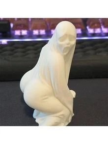 Playful Ghost Figurine With Bold Design – Unique Resin Art For Halloween Enthusiasts, A Conversation Starter For Any Space - Multicolor - View 7