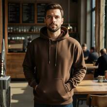 Premium Thick Sweatshirt For Intense Cold Weather - Stylish And Comfortable - 鏽棕色 - 查看 1