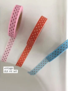 1套波点纸质和纸胶带，整卷，韩式剪贴簿装饰贴纸，9毫米*3米