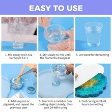 500ml Transparent Epoxy Resin Kit, Suitable For Resin Molds, Epoxy Resin Starter Set, Includes Resin And Hardener, Crystal Clear Epoxy Resin, Non-Yellowing, Bubble-Free, Self-Leveling, Easy 1:1 Mixing, Can Be Used For Casting And Coating, Suitable For DIY Jewelry Making And Other Artistic Resin And Epoxy Crafts. - 1000ml (500ml a + 500ml B) - View 8