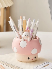 1 Hộp đựng bút hình nấm hoạt hình dễ thương, hộp đựng dung tích lớn cho bàn học sinh, vật dụng trang trí sáng tạo đa năng cho bé gái, hộp đựng cọ trang điểm thanh lịch, thích hợp làm quà tặng sinh nhật - Nhiều màu - Xem 13